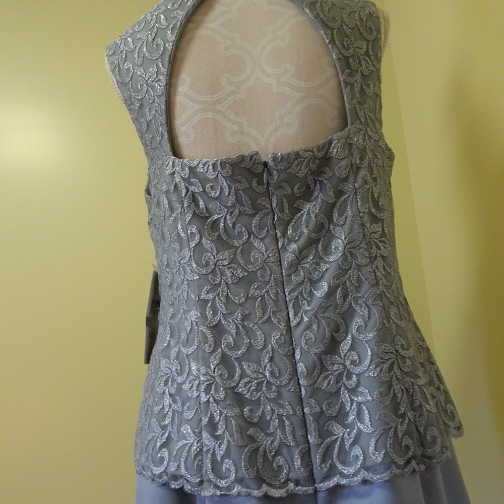 Dusty Gray Long Formal/Prom Dress-NEW- - Picture 4 of 8